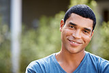 Portrait of smiling young African American man, close up
