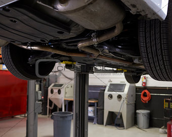 Empty Interior Of Auto Mechanic Garage