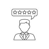 Customer reviews flat line icon