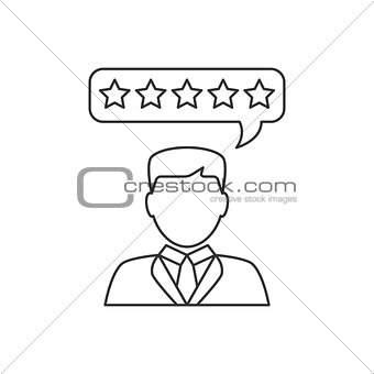 Customer reviews flat line icon