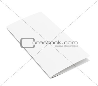 Stationary positioned two fold paper brochure