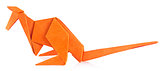 Orange kangaroo of origami.