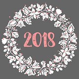 2018 vector wreath on dark background