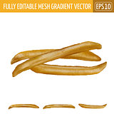 French fries on white background. Vector illustration