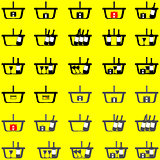 Basket different colour - set icons.
