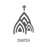 Church logo vector icon.
