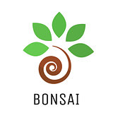 Bonsai tree vector logo icon.
