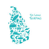 Sri Lanka surfind, design made from surf icons