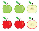 vector apples set