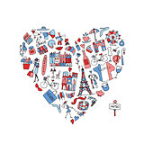 I love France, icons collection. Sketch for your design