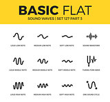 Basic set of sound waves icons