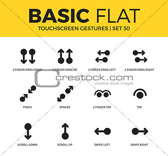 Basic set of Touchscreen gestures icons