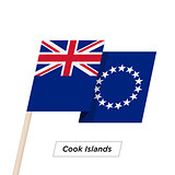 Cook Islands Ribbon Waving Flag Isolated on White. Vector Illustration.