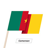 Cameroon Ribbon Waving Flag Isolated on White. Vector Illustration.