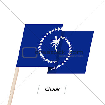 Chuuk Ribbon Waving Flag Isolated on White. Vector Illustration.