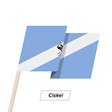 Ciskei Ribbon Waving Flag Isolated on White. Vector Illustration.