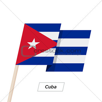 Cuba Ribbon Waving Flag Isolated on White. Vector Illustration.