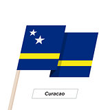 Curacao Ribbon Waving Flag Isolated on White. Vector Illustration.