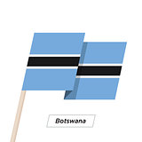 Botswana Ribbon Waving Flag Isolated on White. Vector Illustration.