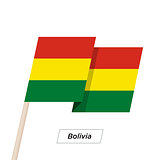 Bolivia Ribbon Waving Flag Isolated on White. Vector Illustration.