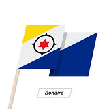 Bonaire Ribbon Waving Flag Isolated on White. Vector Illustration.