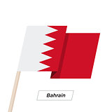 Bahrain Ribbon Waving Flag Isolated on White. Vector Illustration.