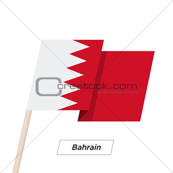 Bahrain Ribbon Waving Flag Isolated on White. Vector Illustration.