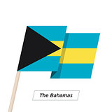 The Bahamas Ribbon Waving Flag Isolated on White. Vector Illustration.