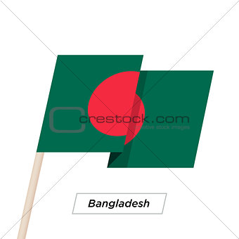 Bangladesh Ribbon Waving Flag Isolated on White. Vector Illustration.