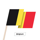 Belgium Ribbon Waving Flag Isolated on White. Vector Illustration.