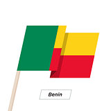 Benin Ribbon Waving Flag Isolated on White. Vector Illustration.