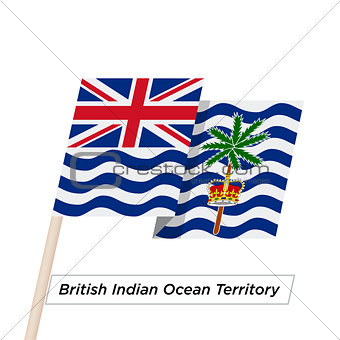 British Indian Ocean Territory Ribbon Waving Flag Isolated on White. Vector Illustration.