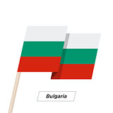 Bulgaria Ribbon Waving Flag Isolated on White. Vector Illustration.