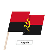 Angola Ribbon Waving Flag Isolated on White. Vector Illustration.