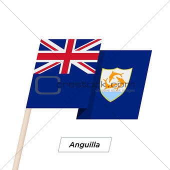 Anguilla Ribbon Waving Flag Isolated on White. Vector Illustration.