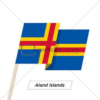 Aland Island Ribbon Waving Flag Isolated on White. Vector Illustration.