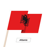 Albania Ribbon Waving Flag Isolated on White. Vector Illustration.