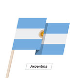 Argentina Ribbon Waving Flag Isolated on White. Vector Illustration.