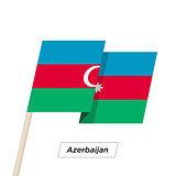 Azerbaijan Ribbon Waving Flag Isolated on White. Vector Illustration.