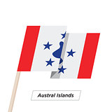 Austral Islands Ribbon Waving Flag Isolated on White. Vector Illustration.