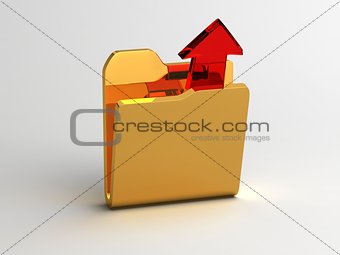 Open folder and Red Glass Arrow