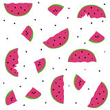 Seamless pattern with elements of watermelons