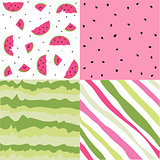 Seamless pattern with watermelon set, scrapbooking, summer digital paper watermelon set