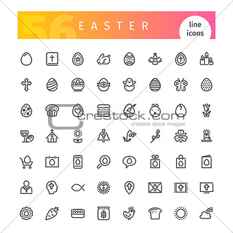 Easter Line Icons Set
