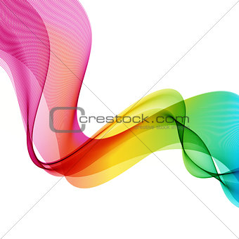 Abstract wave vector background, rainbow waved lines