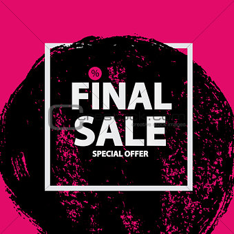 Abstract Brush Stroke Designs Final Sale Banner in Black, Pink a