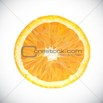 Vector Polygonal Orange Fruit Icon