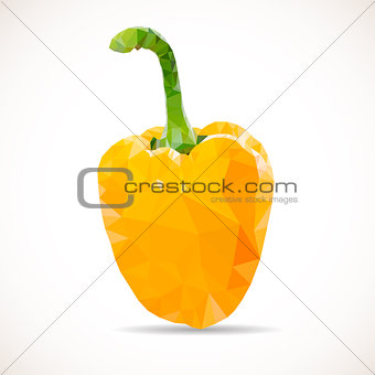 Vector Polygonal Orange Pepper Icon