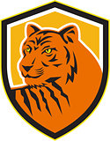Tiger Head Front Crest Retro