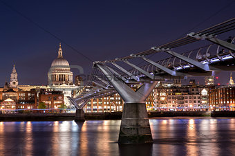St Paul's Cathedral and the Millennium Bridge